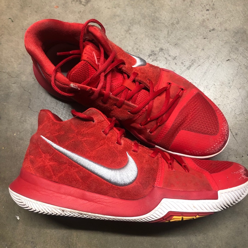 Men’s size 12 Nike Kyrie 3 Red suede shoe